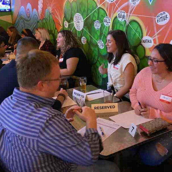 Madison attendees of speed dating in Wisconsin enjoying the event!